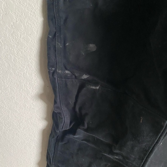 ASO DRUSKI Carhartt Black Duck Bib Thrashed Paint Splatter Canvas Overalls 42x34 - Picture 9 of 16
